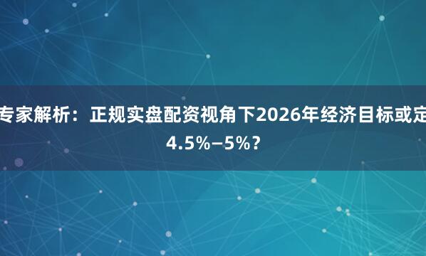 专家解析：正规实盘配资视角下2026年经济目标或定4.5%—5%？