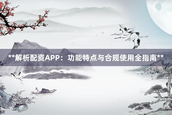 **解析配资APP：功能特点与合规使用全指南**