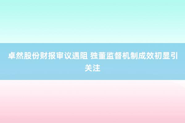 卓然股份财报审议遇阻 独董监督机制成效初显引关注
