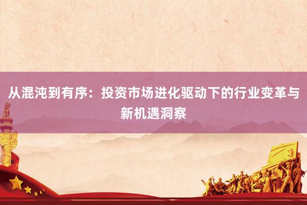 从混沌到有序：投资市场进化驱动下的行业变革与新机遇洞察