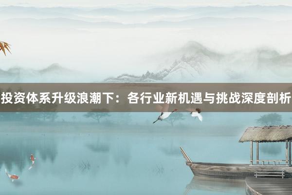 投资体系升级浪潮下：各行业新机遇与挑战深度剖析