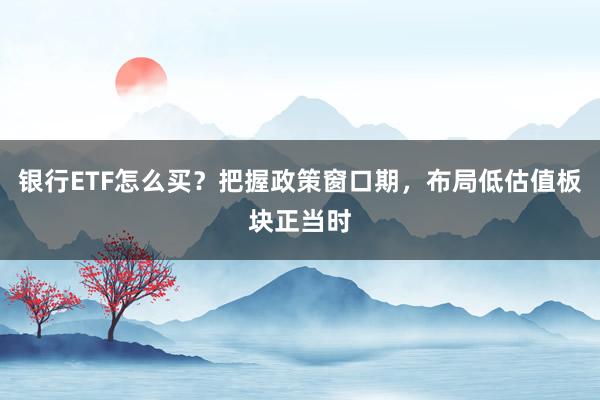 银行ETF怎么买？把握政策窗口期，布局低估值板块正当时