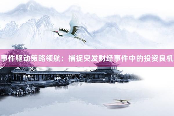事件驱动策略领航：捕捉突发财经事件中的投资良机