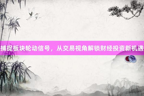 捕捉板块轮动信号，从交易视角解锁财经投资新机遇