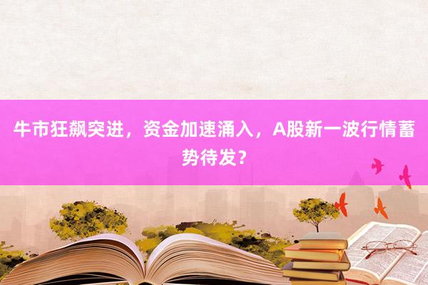 牛市狂飙突进，资金加速涌入，A股新一波行情蓄势待发？