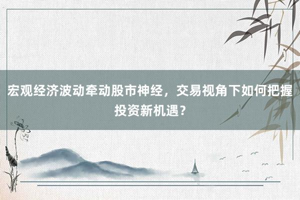 宏观经济波动牵动股市神经，交易视角下如何把握投资新机遇？