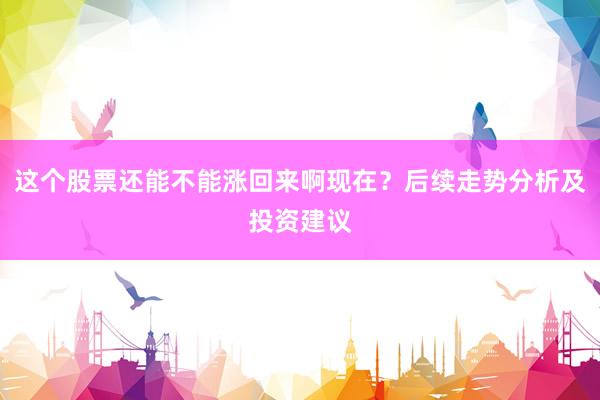 这个股票还能不能涨回来啊现在？后续走势分析及投资建议