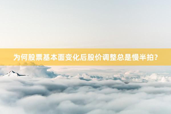为何股票基本面变化后股价调整总是慢半拍？